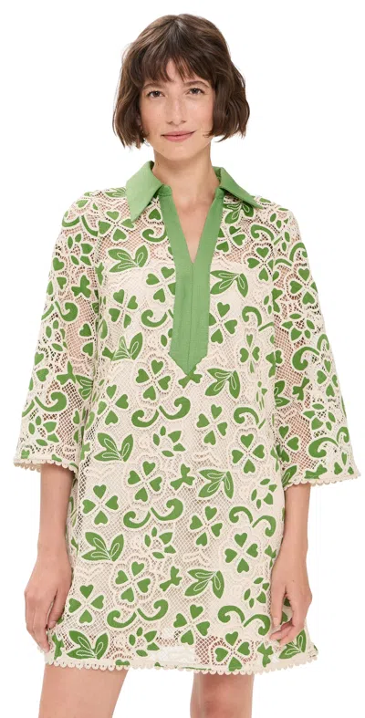English Factory Francine Embroidered Dress In Green