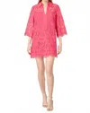 English Factory Embroidered Collar Mini Dress In Fuchsia In Pink
