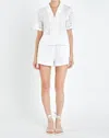 English Factory Floral Embroidered Cotton Shorts In White