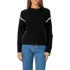 English Factory Embroidered Crewneck Sweater In Black/white