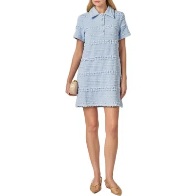 English Factory Embroidered Stretch Polo Minidress In Blue