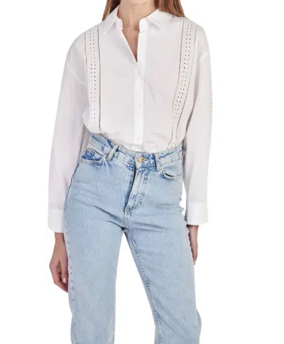 English Factory Embroidery Detail Shirt In White
