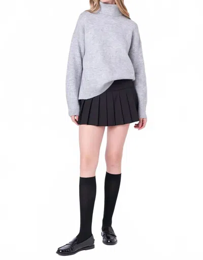 English Factory Evelyn Turtleneck Sweater In Gray In Multi