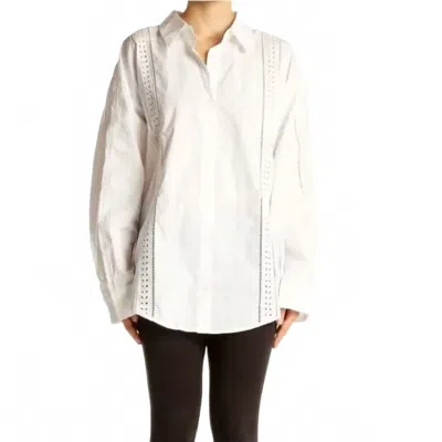 English Factory Eyelet Cotton Button Up In White