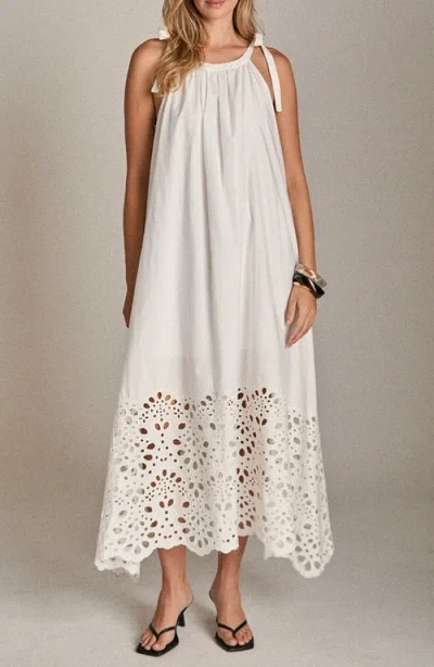 English Factory Eyelet Tie Strap Sleeveless Maxi Dress In Multi