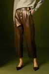 English Factory Faux Leather Trousers In Dark Brown
