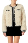 English Factory Faux Shearling Jacket In Metallic