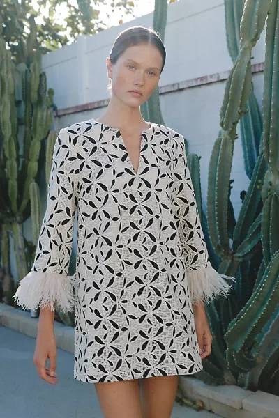 English Factory Feather-pointed Mini Dress In Multi