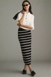 English Factory Fitted Knit Midi Skirt In Black