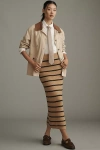 English Factory Fitted Knit Midi Skirt In Brown