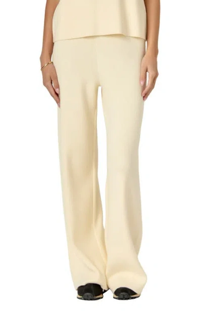 English Factory Flare Leg Sweater Pants In Ivory