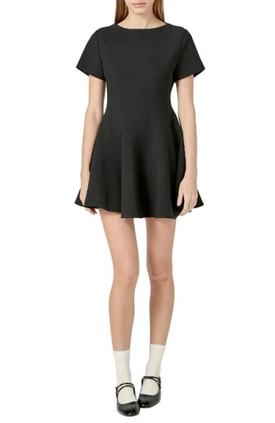 English Factory Flare Minidress In Black
