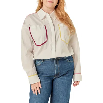 English Factory Flat Binding Detail Shirt In Multi