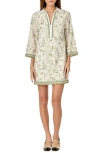 English Factory Floral Embroidered Cotton Minidress In Green Multi