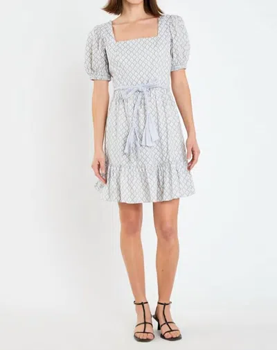 English Factory Floral Tie Dress In Grey