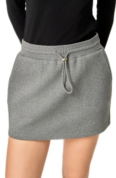 English Factory French Terry Drawstring Miniskirt In Gray