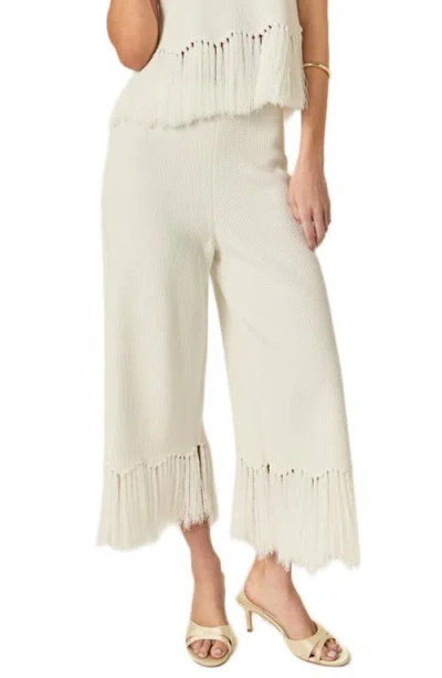 English Factory Fringe Detail Knit Pants In White