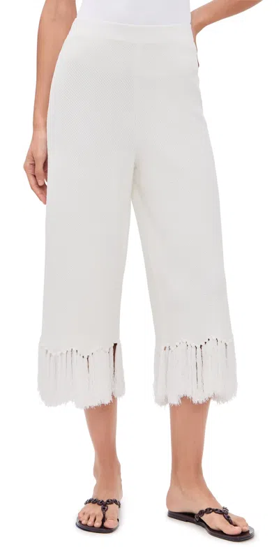 English Factory Fringe Detailed Knit Pants Off White