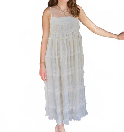 English Factory Gardenia Midi Dress In Cream In Neutral