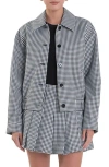 English Factory Gingham Check Jacket In Black