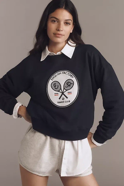 English Factory Graphic Sweatshirt In Blue