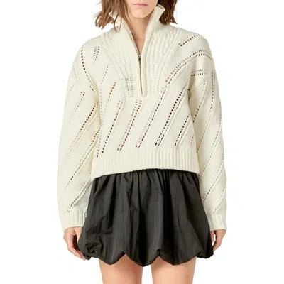 English Factory Half-zip Sweater In White