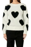 English Factory Heart Imitation Pearl Sweater In Black Multi