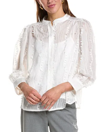 English Factory Heart Trim Blouse In White