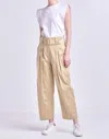 English Factory Belted Pleated Pants In Beige