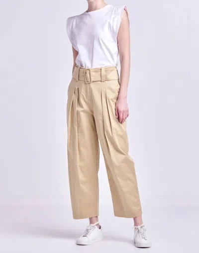 English Factory Belted Pleated Pants In Tan