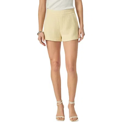English Factory High Waist Tweed Shorts In Butter Yellow