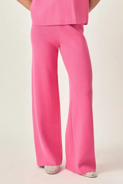 English Factory High Waisted Knit Pants In Pink