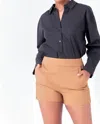 ENGLISH FACTORY HIGH WAISTED MINI SHORTS IN TAN