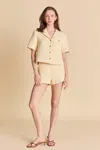 English Factory High-waisted Weed Shorts In Butter Yellow In White