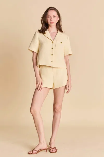English Factory High-waisted Weed Shorts In Butter Yellow In White