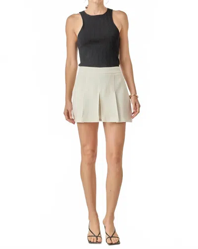 ENGLISH FACTORY IVY TWILL SKORT IN IVORY