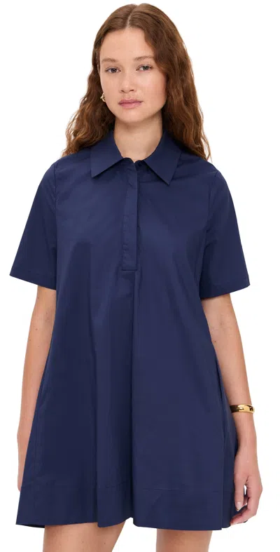 English Factory Kaftan Mini Dress Navy In Blue