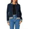 English Factory Knit Bomber Jacket In Navy