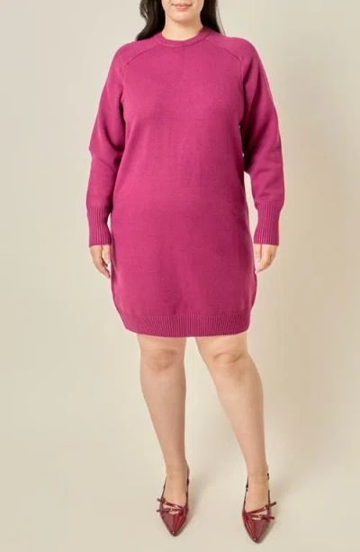 English Factory Knit Minidress In Wine