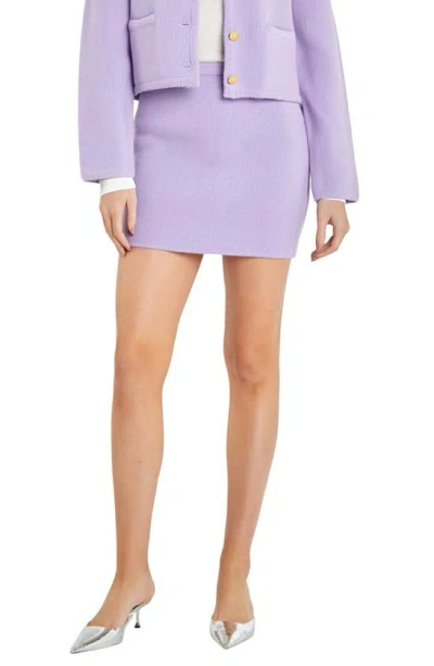 English Factory Knit Pencil Miniskirt In Lilac