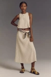 English Factory Knit Pointelle Midi Skirt In White