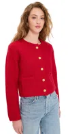 English Factory Knit Sweater Cardigan Red In Red