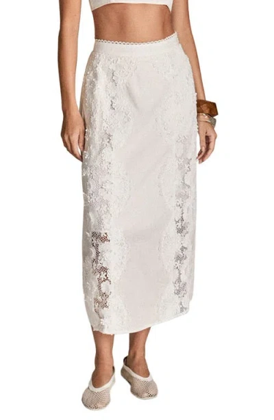 English Factory Lace Midi Skirt In Gray