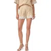 English Factory Lace Trim Linen & Cotton Shorts In Neutral