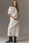 English Factory Lace-trim Midi Skirt In White