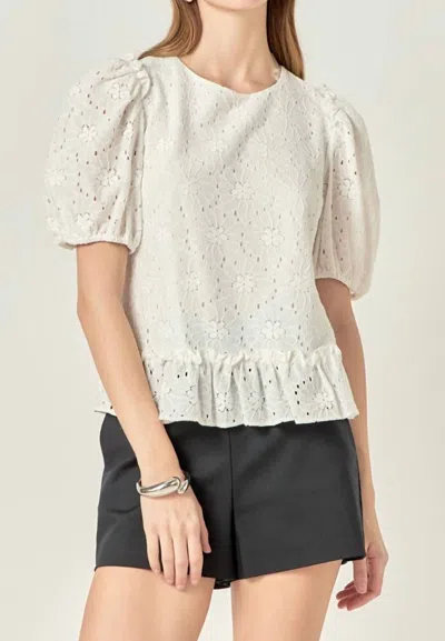 English Factory Lace Whisper Top In White