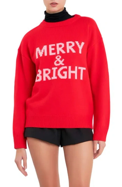 English Factory Lettering Sweater In Red