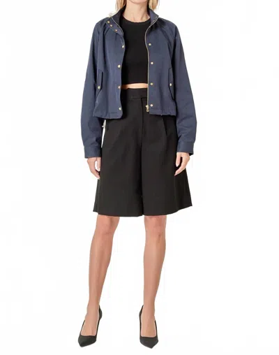 English Factory Lightweight Bomber Jacket In Navy In Blue