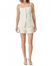 English Factory Linen Sleeveless Vest Top In White In White