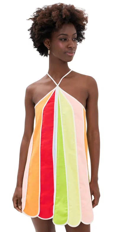 English Factory Linen Umbrella Mini Dress Multi Color